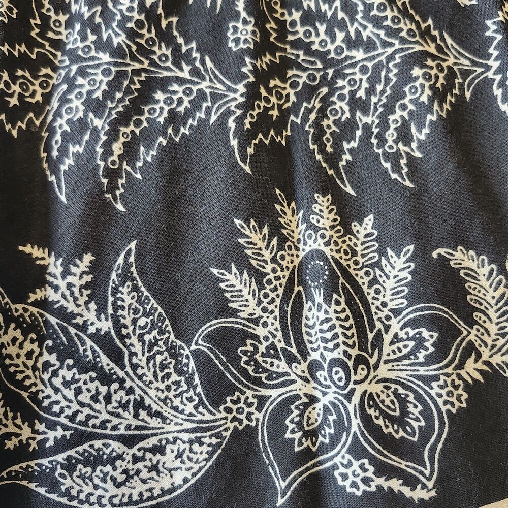Studio West Boho Folk Bandana Print White Black Cotton Pull On Skirt Sz L - Picture 4 of 10